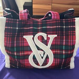 Victoria's Secret Plaid Tote - Red, Black and White